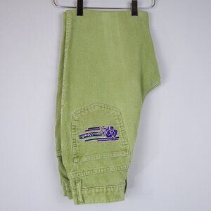 Vintage Missoni Sport Embroidered Green Corduroy Pants Made In Italy, Size 42